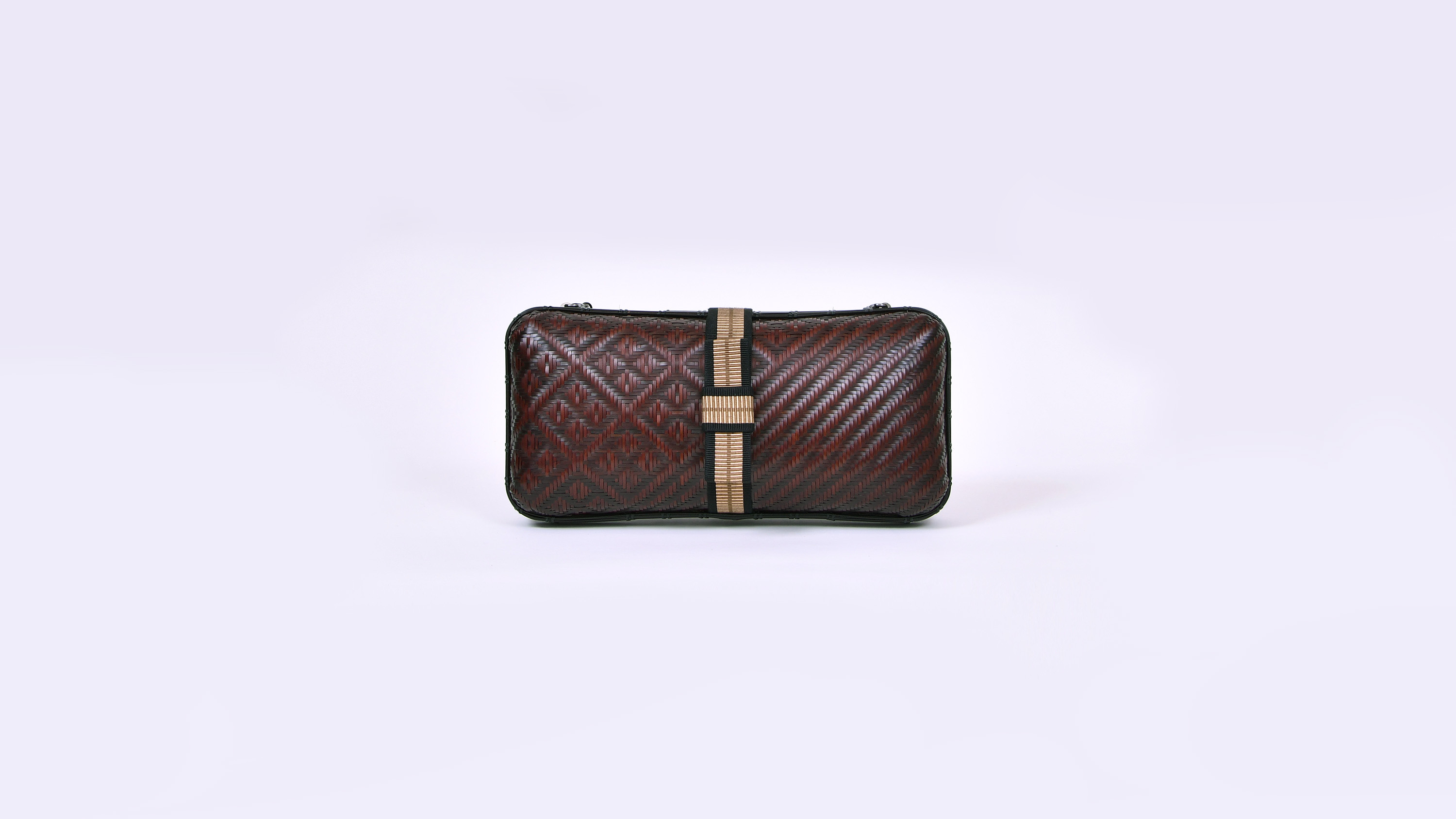 Bamboo leather clutch bag